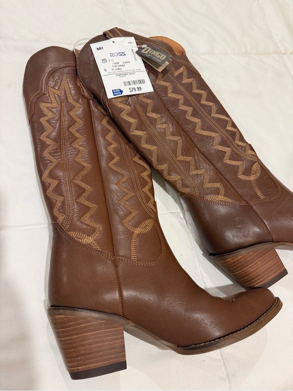 Durango Brown Western Embroidered Heeled Boots